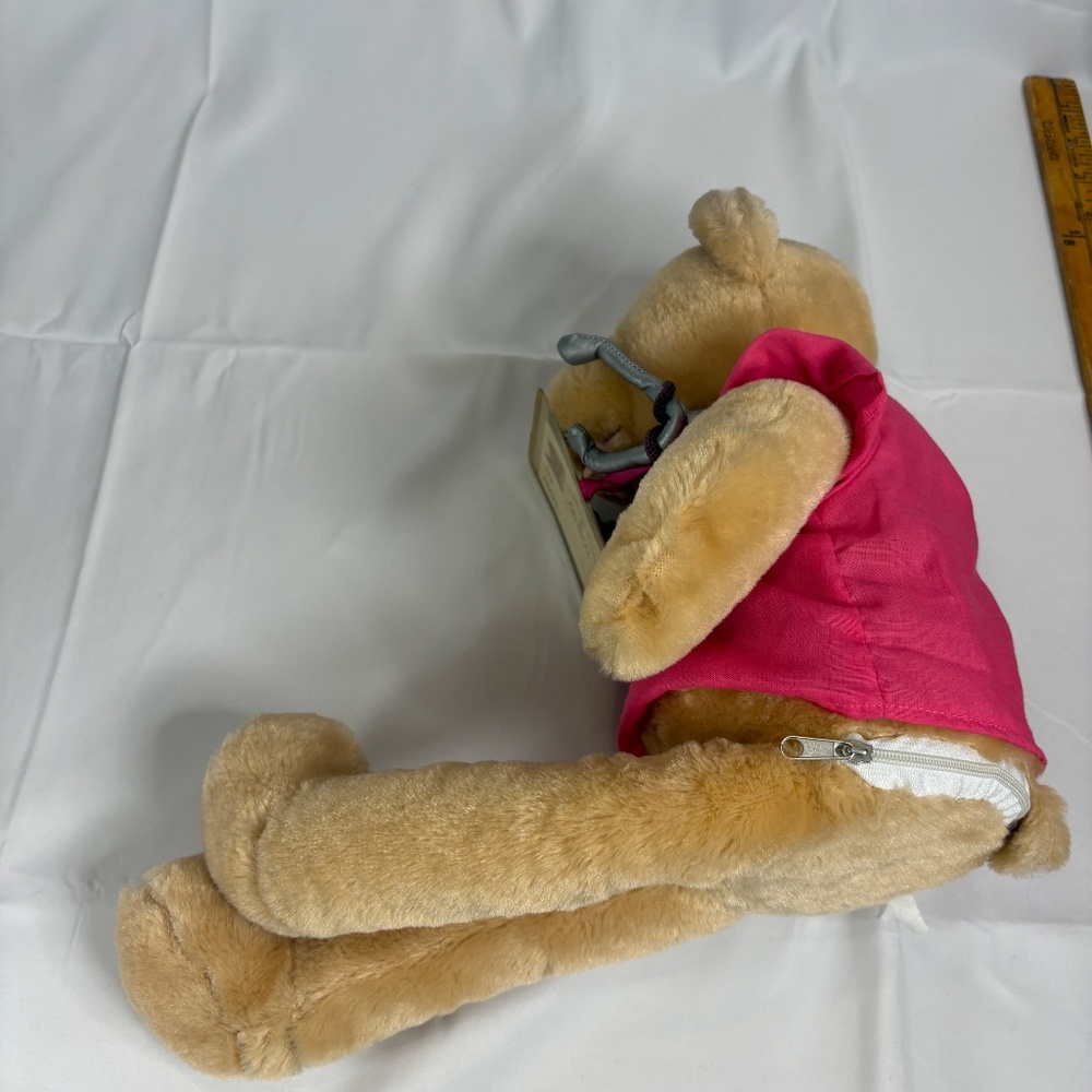 Chantilly Lane Nurse Bear Sings Pink Scrubs Top/Badge/Stet 19" Moves NO Sound - Picture 9 of 14